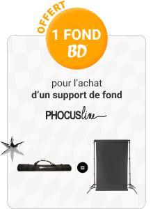 Un fond BD 1,36x11m OFFERT pour l'achat d'un support de fond Phocusline
