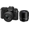 Appareil photo Hybride à objectifs interchangeables Fujifilm X-T50 Noir + 15-45mm + TTartisan 56mm F1.8