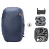 photo Peak Design Travel Backpack 30L Midnight Blue + Camera Cube Medium + Tech Pouch + Rainfly