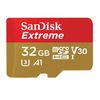 Cartes mémoires SanDisk microSDHC 32 Go Extreme UHS-I 667x (100Mb/s) + adaptateur